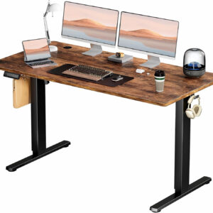 Standing Desk, Adjustable Height Electric Sit Stand Up Down Computer Table, 40x24 Inch Ergonomic Rising Modern Lift Motorized Gaming Desktop Workstation for Work Home Office, White