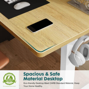 Standing Desk, Adjustable Height Electric Sit Stand Up Down Computer Table, 40x24 Inch Ergonomic Rising Modern Lift Motorized Gaming Desktop Workstation for Work Home Office, White