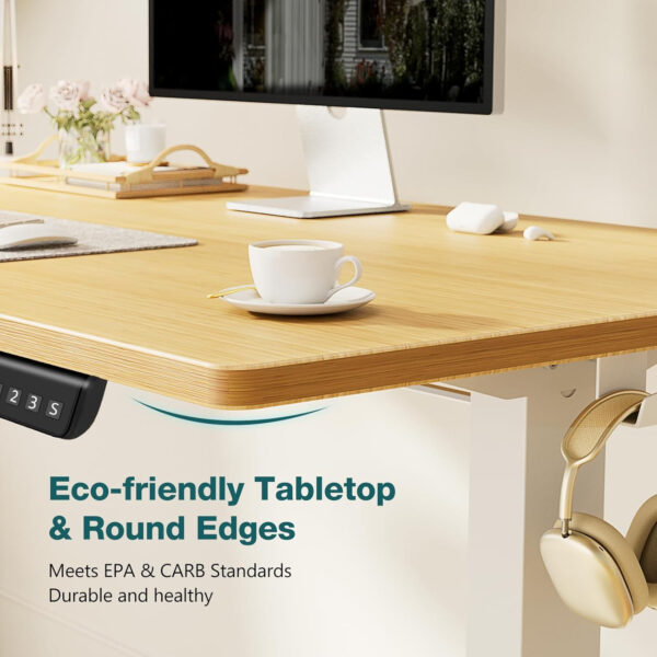 Standing Desk, Adjustable Height Electric Sit Stand Up Down Computer Table, 40x24 Inch Ergonomic Rising Modern Lift Motorized Gaming Desktop Workstation for Work Home Office, White