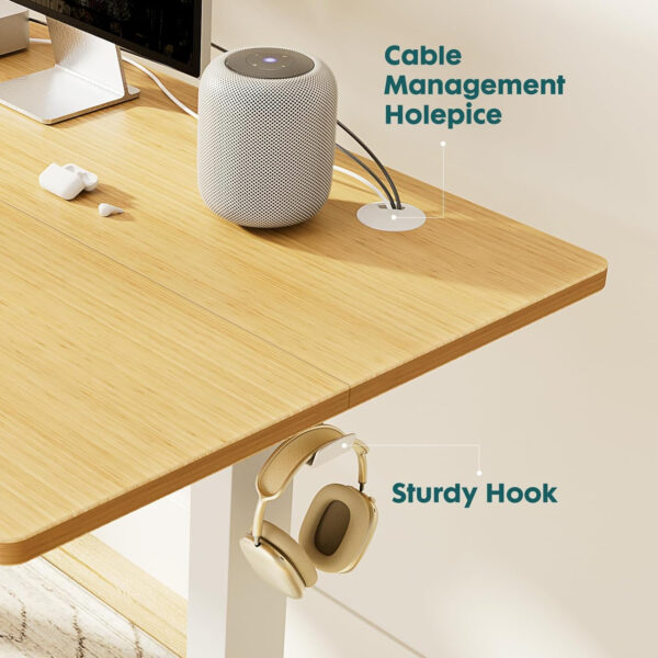 Standing Desk, Adjustable Height Electric Sit Stand Up Down Computer Table, 40x24 Inch Ergonomic Rising Modern Lift Motorized Gaming Desktop Workstation for Work Home Office, White