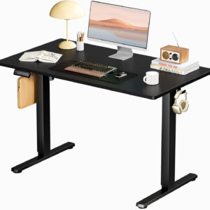 Standing Desk, Adjustable Height Electric Sit Stand Up Down Computer Table, 40x24 Inch Ergonomic Rising Modern Lift Motorized Gaming Desktop Workstation for Work Home Office, White