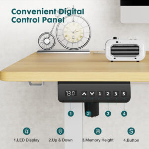 Standing Desk, Adjustable Height Electric Sit Stand Up Down Computer Table, 40x24 Inch Ergonomic Rising Modern Lift Motorized Gaming Desktop Workstation for Work Home Office, White