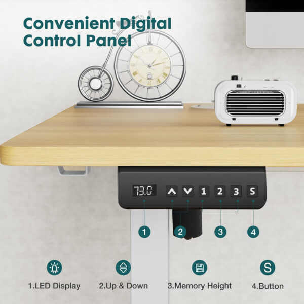Standing Desk, Adjustable Height Electric Sit Stand Up Down Computer Table, 40x24 Inch Ergonomic Rising Modern Lift Motorized Gaming Desktop Workstation for Work Home Office, White