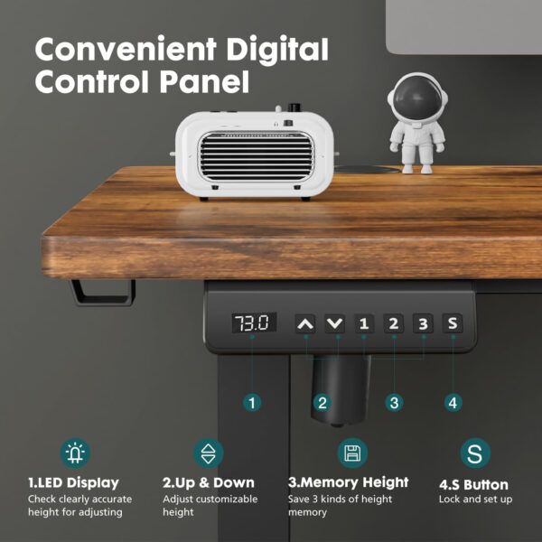 Standing Desk, Adjustable Height Electric Sit Stand Up Down Computer Table, 40x24 Inch Ergonomic Rising Modern Lift Motorized Gaming Desktop Workstation for Work Home Office, White