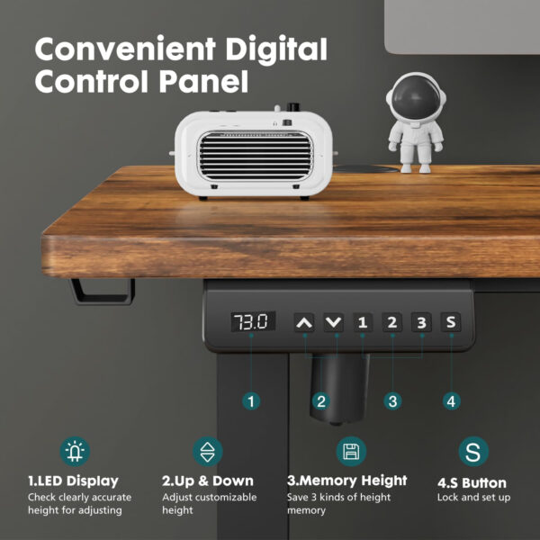 Standing Desk, Adjustable Height Electric Sit Stand Up Down Computer Table, 40x24 Inch Ergonomic Rising Modern Lift Motorized Gaming Desktop Workstation for Work Home Office, White