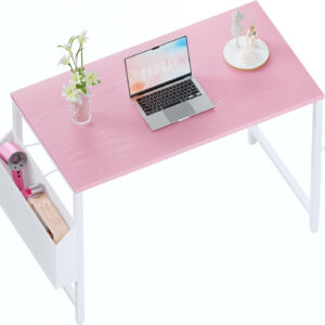 Pamray 32 Inch Computer Desk for Small Spaces with Storage Bag, Home Office Work Desk with Headphone Hook, Small Office Desk Study Writing Table