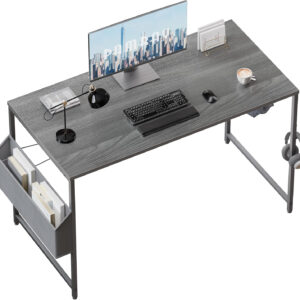 Pamray 32 Inch Computer Desk for Small Spaces with Storage Bag, Home Office Work Desk with Headphone Hook, Small Office Desk Study Writing Table