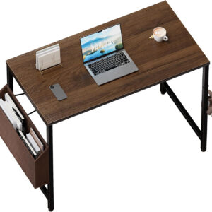 Pamray 32 Inch Computer Desk for Small Spaces with Storage Bag, Home Office Work Desk with Headphone Hook, Small Office Desk Study Writing Table