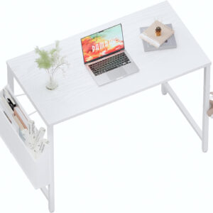 Pamray 32 Inch Computer Desk for Small Spaces with Storage Bag, Home Office Work Desk with Headphone Hook, Small Office Desk Study Writing Table