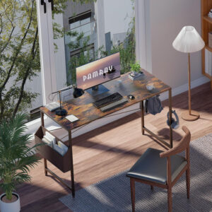 Pamray 32 Inch Computer Desk for Small Spaces with Storage Bag, Home Office Work Desk with Headphone Hook, Small Office Desk Study Writing Table