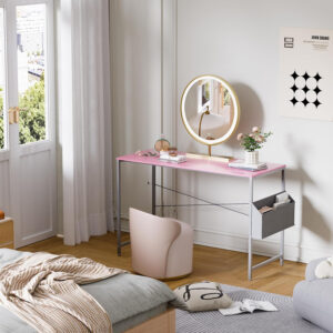 Pamray 32 Inch Computer Desk for Small Spaces with Storage Bag, Home Office Work Desk with Headphone Hook, Small Office Desk Study Writing Table