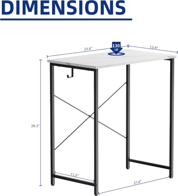 Pamray 32 Inch Computer Desk for Small Spaces with Storage Bag, Home Office Work Desk with Headphone Hook, Small Office Desk Study Writing Table