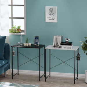 Pamray 32 Inch Computer Desk for Small Spaces with Storage Bag, Home Office Work Desk with Headphone Hook, Small Office Desk Study Writing Table