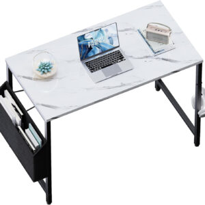 Pamray 32 Inch Computer Desk for Small Spaces with Storage Bag, Home Office Work Desk with Headphone Hook, Small Office Desk Study Writing Table