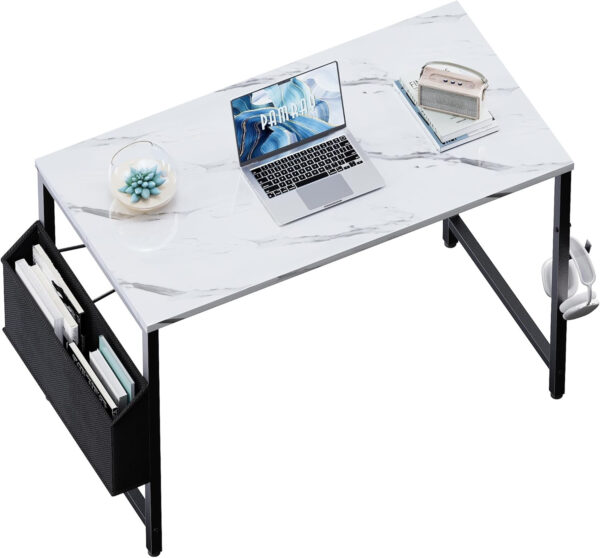Pamray 32 Inch Computer Desk for Small Spaces with Storage Bag, Home Office Work Desk with Headphone Hook, Small Office Desk Study Writing Table