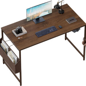 Pamray 32 Inch Computer Desk for Small Spaces with Storage Bag, Home Office Work Desk with Headphone Hook, Small Office Desk Study Writing Table