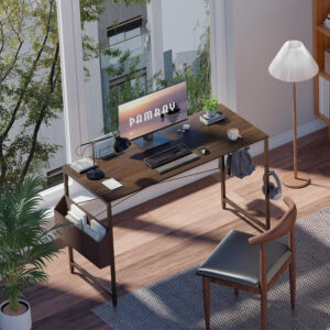 Pamray 32 Inch Computer Desk for Small Spaces with Storage Bag, Home Office Work Desk with Headphone Hook, Small Office Desk Study Writing Table