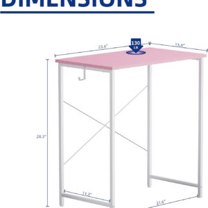 Pamray 32 Inch Computer Desk for Small Spaces with Storage Bag, Home Office Work Desk with Headphone Hook, Small Office Desk Study Writing Table