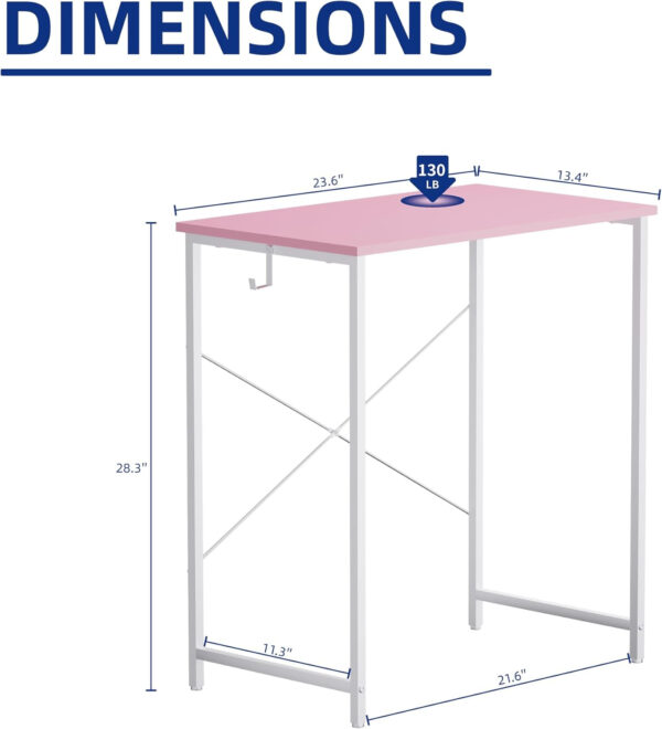 Pamray 32 Inch Computer Desk for Small Spaces with Storage Bag, Home Office Work Desk with Headphone Hook, Small Office Desk Study Writing Table