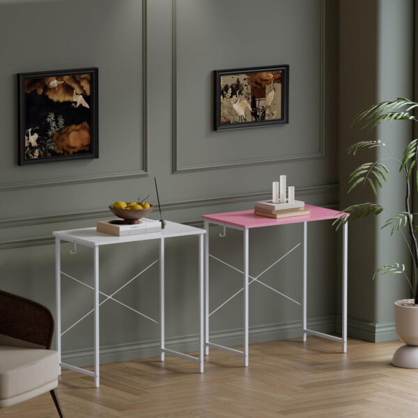 Pamray 32 Inch Computer Desk for Small Spaces with Storage Bag, Home Office Work Desk with Headphone Hook, Small Office Desk Study Writing Table