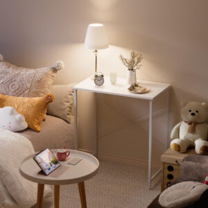 Pamray 32 Inch Computer Desk for Small Spaces with Storage Bag, Home Office Work Desk with Headphone Hook, Small Office Desk Study Writing Table