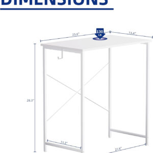 Pamray 32 Inch Computer Desk for Small Spaces with Storage Bag, Home Office Work Desk with Headphone Hook, Small Office Desk Study Writing Table