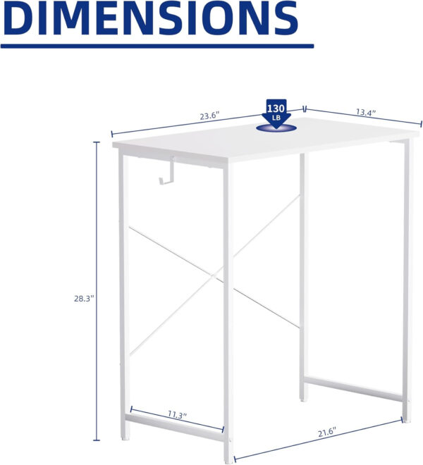 Pamray 32 Inch Computer Desk for Small Spaces with Storage Bag, Home Office Work Desk with Headphone Hook, Small Office Desk Study Writing Table