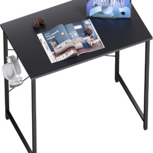 Pamray 32 Inch Computer Desk for Small Spaces with Storage Bag, Home Office Work Desk with Headphone Hook, Small Office Desk Study Writing Table