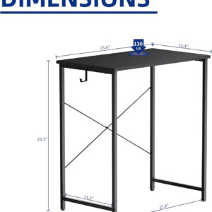 Pamray 32 Inch Computer Desk for Small Spaces with Storage Bag, Home Office Work Desk with Headphone Hook, Small Office Desk Study Writing Table