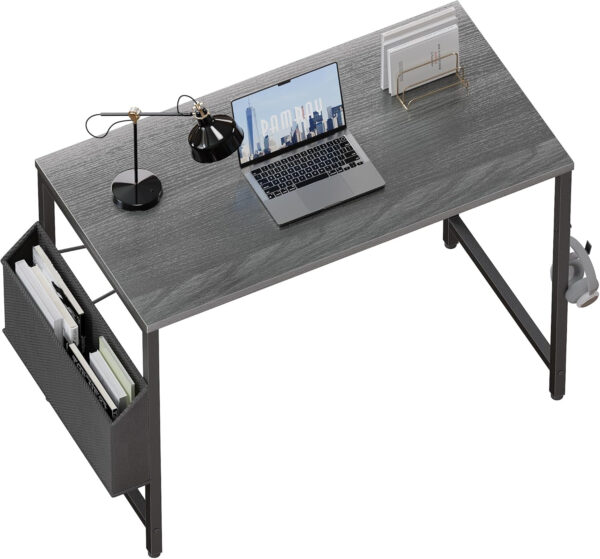 Pamray 32 Inch Computer Desk for Small Spaces with Storage Bag, Home Office Work Desk with Headphone Hook, Small Office Desk Study Writing Table