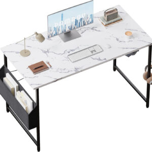 Pamray 32 Inch Computer Desk for Small Spaces with Storage Bag, Home Office Work Desk with Headphone Hook, Small Office Desk Study Writing Table