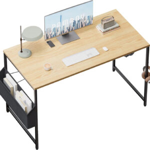 Pamray 32 Inch Computer Desk for Small Spaces with Storage Bag, Home Office Work Desk with Headphone Hook, Small Office Desk Study Writing Table