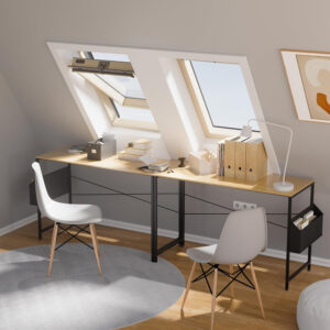 Pamray 32 Inch Computer Desk for Small Spaces with Storage Bag, Home Office Work Desk with Headphone Hook, Small Office Desk Study Writing Table