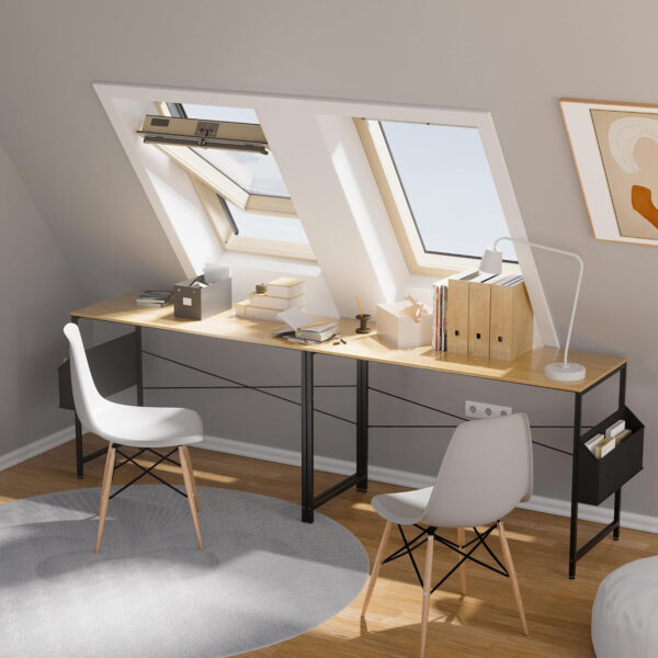 Pamray 32 Inch Computer Desk for Small Spaces with Storage Bag, Home Office Work Desk with Headphone Hook, Small Office Desk Study Writing Table