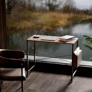 Pamray 32 Inch Computer Desk for Small Spaces with Storage Bag, Home Office Work Desk with Headphone Hook, Small Office Desk Study Writing Table