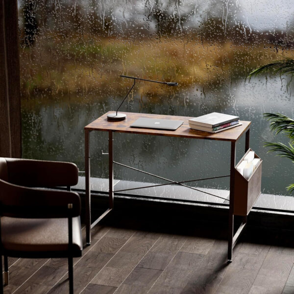 Pamray 32 Inch Computer Desk for Small Spaces with Storage Bag, Home Office Work Desk with Headphone Hook, Small Office Desk Study Writing Table