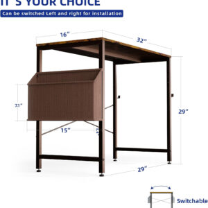 Pamray 32 Inch Computer Desk for Small Spaces with Storage Bag, Home Office Work Desk with Headphone Hook, Small Office Desk Study Writing Table