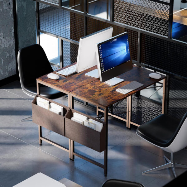 Pamray 32 Inch Computer Desk for Small Spaces with Storage Bag, Home Office Work Desk with Headphone Hook, Small Office Desk Study Writing Table