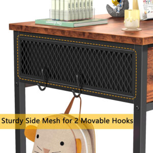 Furologee White Small Computer Desk with 2 Fabric Drawers for Bedroom,34 Inch Simple Home Office Writing Desk, Vanity Desk with Hooks, Study Table for Adults Student Small Spaces