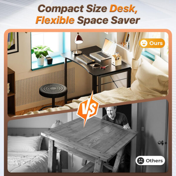 68872fa0c79a6edd49564a2963e7976b0e75ae6659205961287a5.jpg Huuger Folding Desk for Small Spaces, 31.5 Inch Foldable Computer Table, for Home Office, Study, Bedroom, Dorm, Space Saving, Small Writing Work Office Computer Desk, Easy to Fold, Rustic Brown