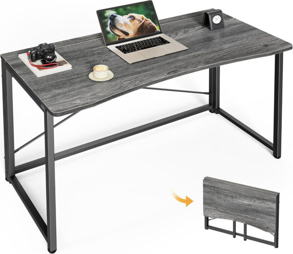 68872fb8b743d741bc742b522a7fadbd5c404ad3f1419e935c84b.jpg Huuger Folding Desk for Small Spaces, 31.5 Inch Foldable Computer Table, for Home Office, Study, Bedroom, Dorm, Space Saving, Small Writing Work Office Computer Desk, Easy to Fold, Rustic Brown