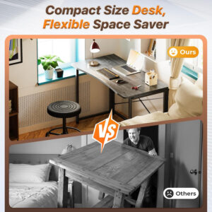 68872fbbca7497338d0c7d370e9b19978b1791028120e5823c48d.jpg Huuger Folding Desk for Small Spaces, 31.5 Inch Foldable Computer Table, for Home Office, Study, Bedroom, Dorm, Space Saving, Small Writing Work Office Computer Desk, Easy to Fold, Rustic Brown