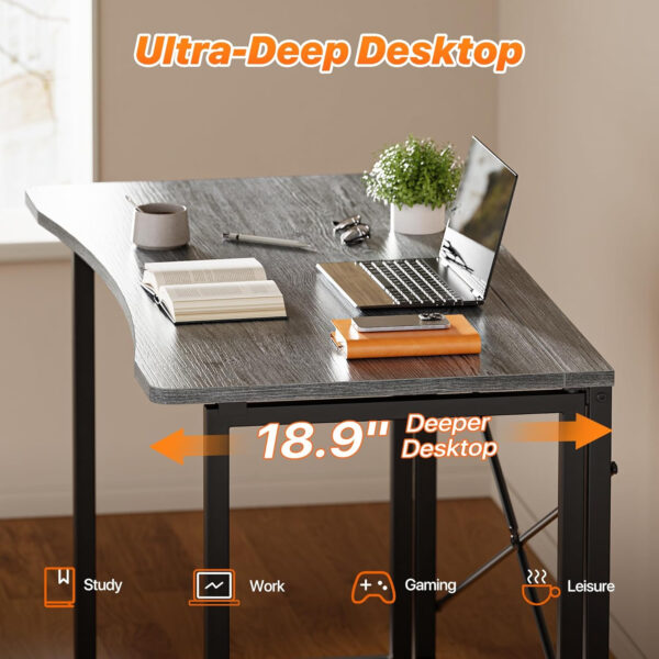 68872fbd33d0e8623669538f264e9944e68c46963fe192e590cc0.jpg Huuger Folding Desk for Small Spaces, 31.5 Inch Foldable Computer Table, for Home Office, Study, Bedroom, Dorm, Space Saving, Small Writing Work Office Computer Desk, Easy to Fold, Rustic Brown