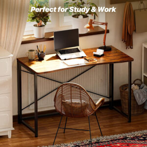 68872fcfdab781fb52e6a880be643c493ef894a044a74ba88cc32.jpg Huuger Folding Desk for Small Spaces, 31.5 Inch Foldable Computer Table, for Home Office, Study, Bedroom, Dorm, Space Saving, Small Writing Work Office Computer Desk, Easy to Fold, Rustic Brown