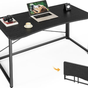 68872fd299d35a56aada78f4723a12834e4033b955908fc4ee47a.jpg Huuger Folding Desk for Small Spaces, 31.5 Inch Foldable Computer Table, for Home Office, Study, Bedroom, Dorm, Space Saving, Small Writing Work Office Computer Desk, Easy to Fold, Rustic Brown