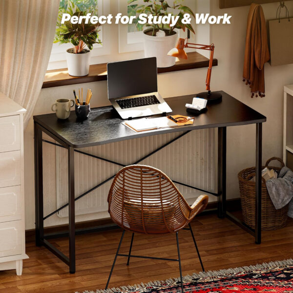 68872fdbf06e8cdcbb5224dd1f2a1e64cd20a38e74ecbcaf5e6f3.jpg Huuger Folding Desk for Small Spaces, 31.5 Inch Foldable Computer Table, for Home Office, Study, Bedroom, Dorm, Space Saving, Small Writing Work Office Computer Desk, Easy to Fold, Rustic Brown