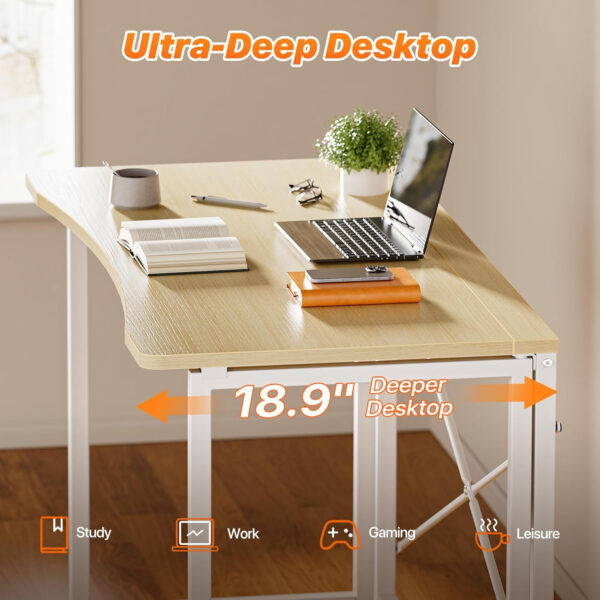68872fe2aa27938de445e7766c1826e603d1a78eaf2a975d65f7b.jpg Huuger Folding Desk for Small Spaces, 31.5 Inch Foldable Computer Table, for Home Office, Study, Bedroom, Dorm, Space Saving, Small Writing Work Office Computer Desk, Easy to Fold, Rustic Brown