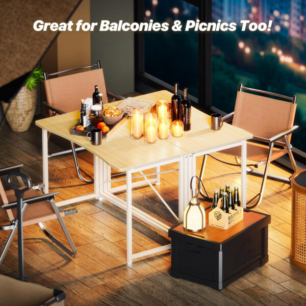 68872fe6b08be8d6e7e91a082dbaa69ada36555f97f3287296d17.jpg Huuger Folding Desk for Small Spaces, 31.5 Inch Foldable Computer Table, for Home Office, Study, Bedroom, Dorm, Space Saving, Small Writing Work Office Computer Desk, Easy to Fold, Rustic Brown