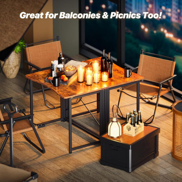 68872ff73814283dbe235f0832510a569dfccfdb6a8695ec842db.jpg Huuger Folding Desk for Small Spaces, 31.5 Inch Foldable Computer Table, for Home Office, Study, Bedroom, Dorm, Space Saving, Small Writing Work Office Computer Desk, Easy to Fold, Rustic Brown