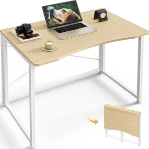688730021f02767e81cd292a73f70721002bd3b7225af8fd2c7b0.jpg Huuger Folding Desk for Small Spaces, 31.5 Inch Foldable Computer Table, for Home Office, Study, Bedroom, Dorm, Space Saving, Small Writing Work Office Computer Desk, Easy to Fold, Rustic Brown